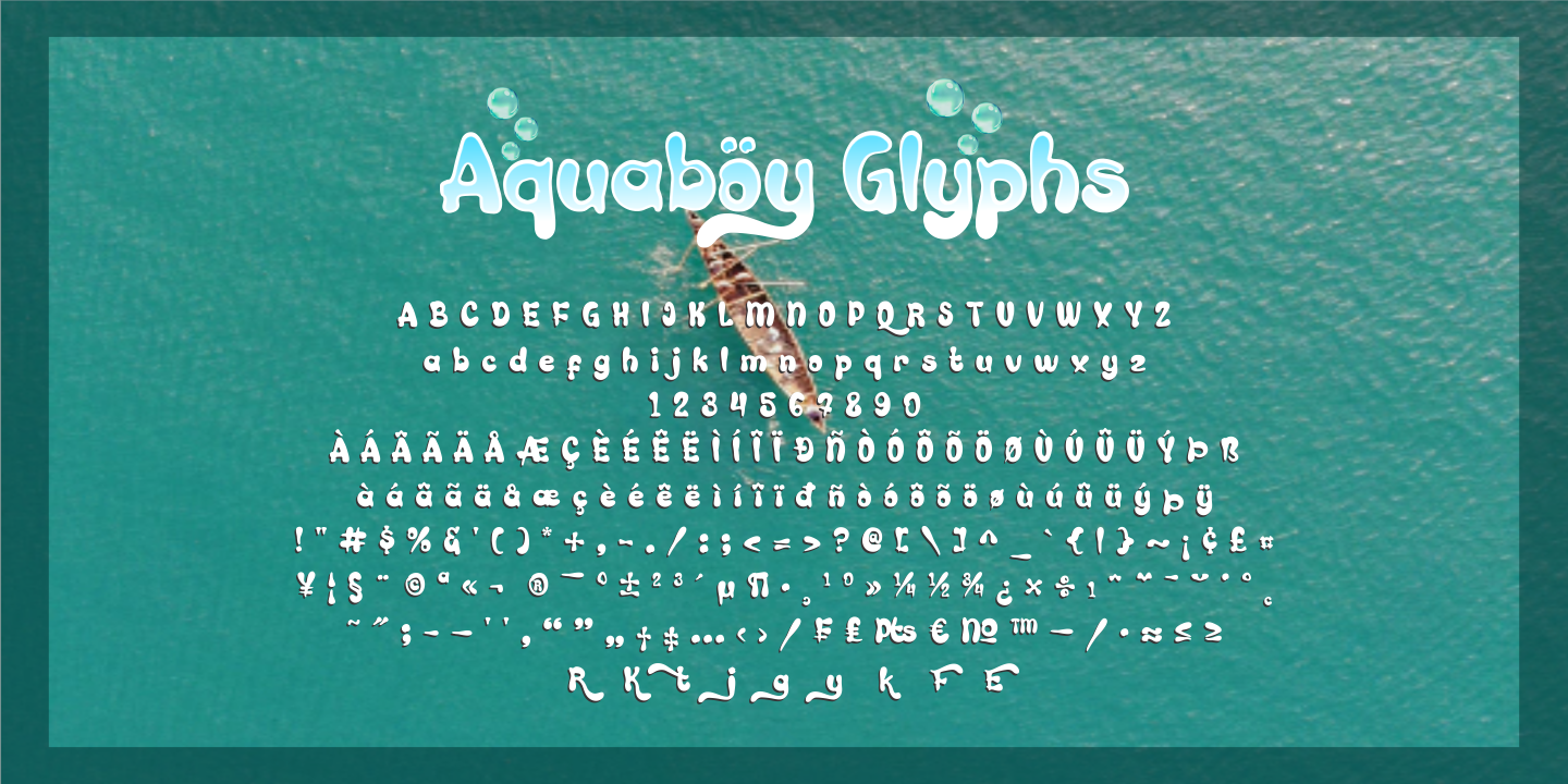 Пример шрифта Aquaboy #4